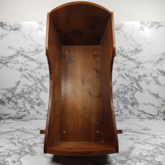 Doll Cradle Solid Wood Handmade Antique - Picture 3 of 9